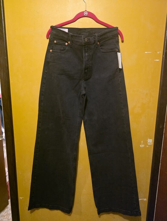 GAP Denim - GAP Wide-Leg High-Rise Jeans — Black